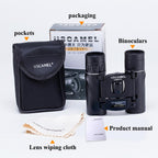 USCAMEL 8x21 Compact Zoom Binoculars Long Range 3000m Folding HD Powerful Mini Telescope Bak4 FMC Optics Hunting Sports Black