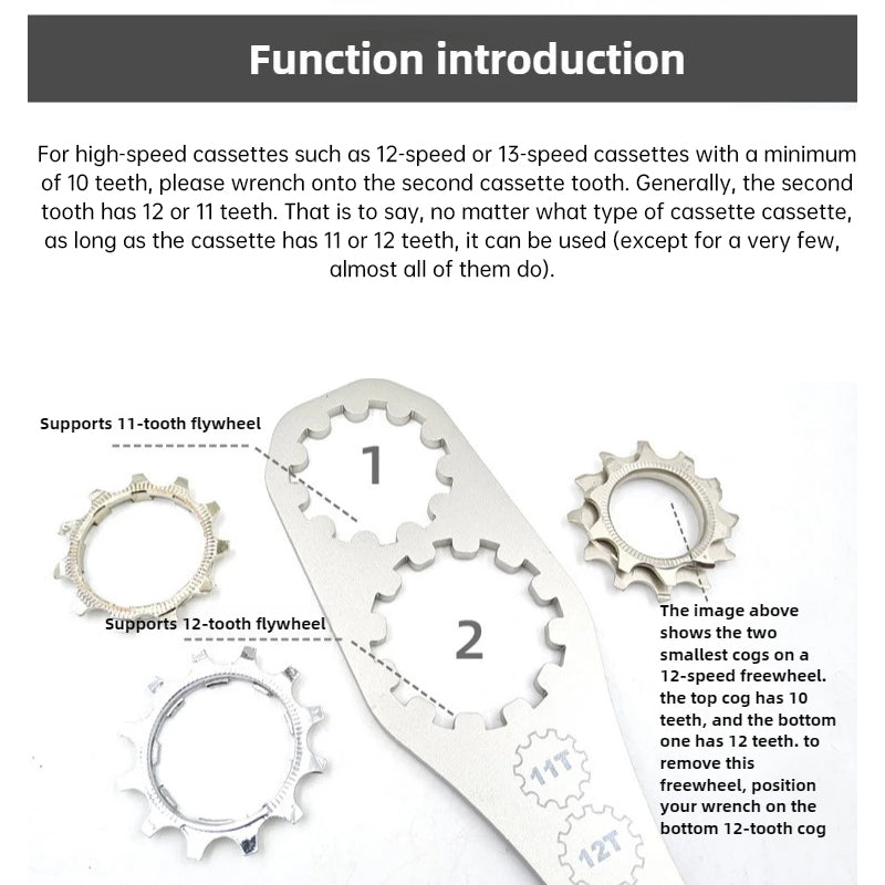 Bicycle Cassette Lockring Tool, Adjustable Cog Wrench