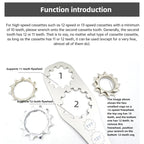 Bicycle Cassette Lockring Tool, Adjustable Cog Wrench