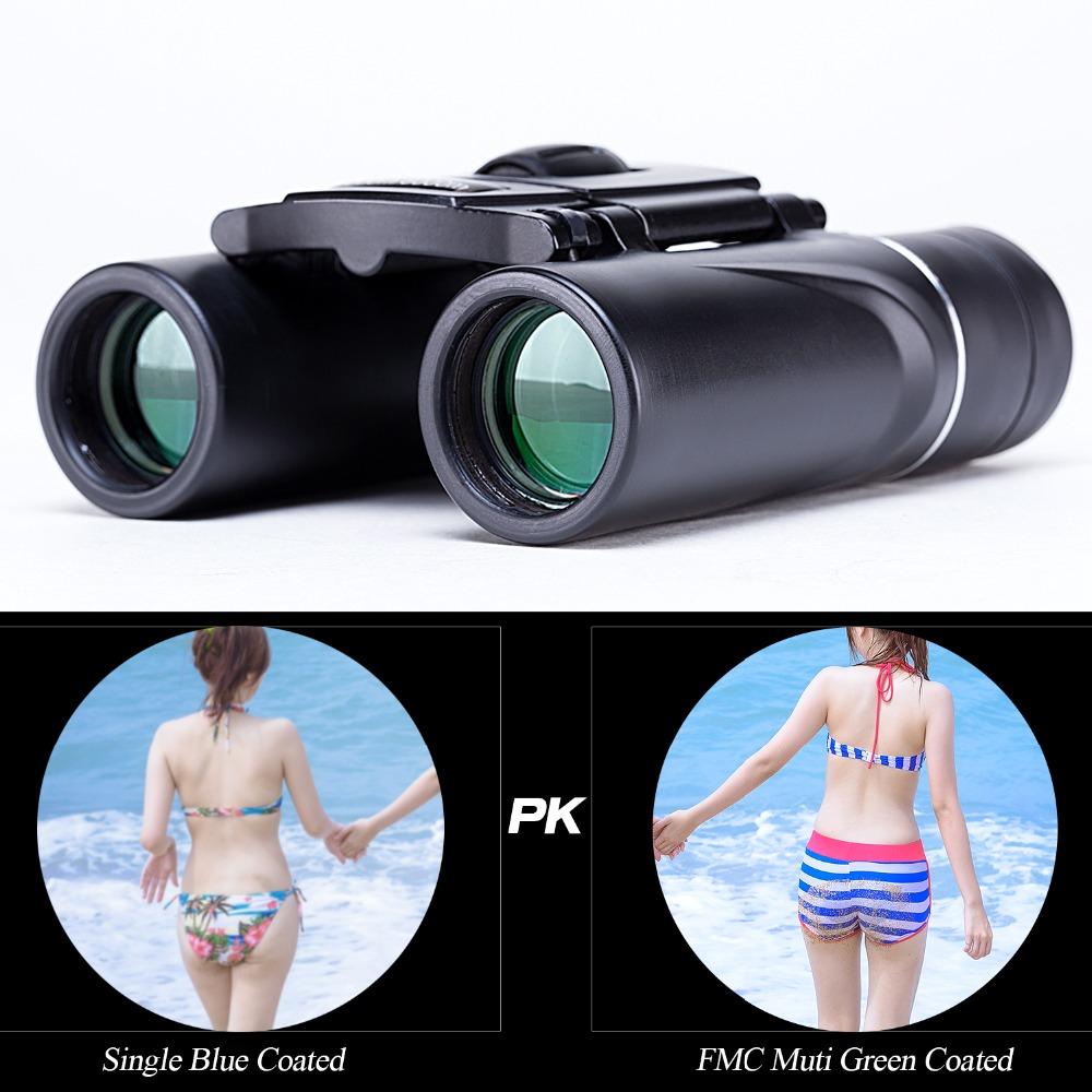 USCAMEL 8x21 Compact Zoom Binoculars Long Range 3000m Folding HD Powerful Mini Telescope Bak4 FMC Optics Hunting Sports Black