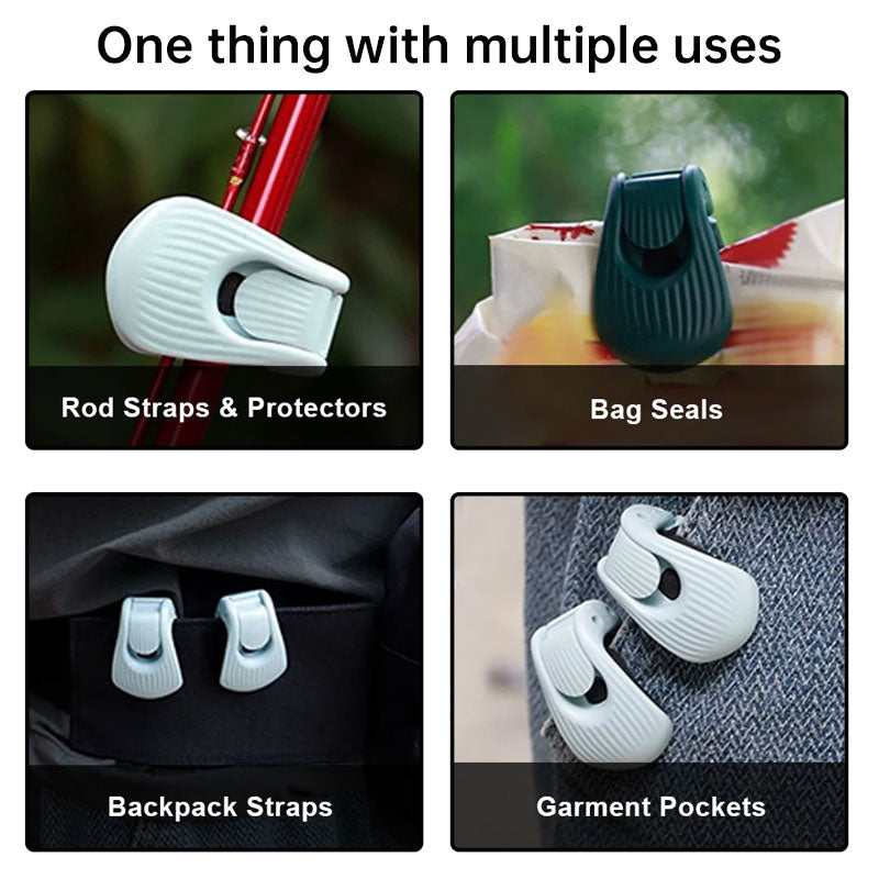 Multi-Function Binder Clip with Double Lock Fishing Rod Holder