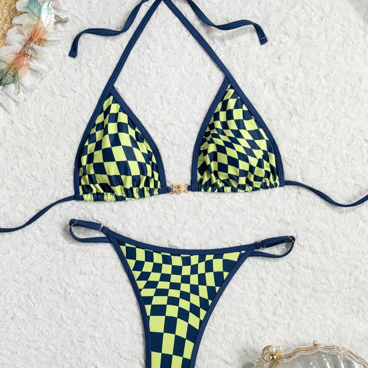 Checkered Bikini Sexy Swimsuit Women